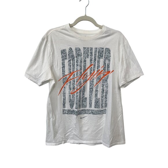 Nike Forever Fly TShirt Size Large Athletic Crewneck Short Sleeve White Cotton - Picture 1 of 7